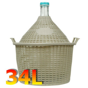 Balon do wina 34 L w koszu plastikowym